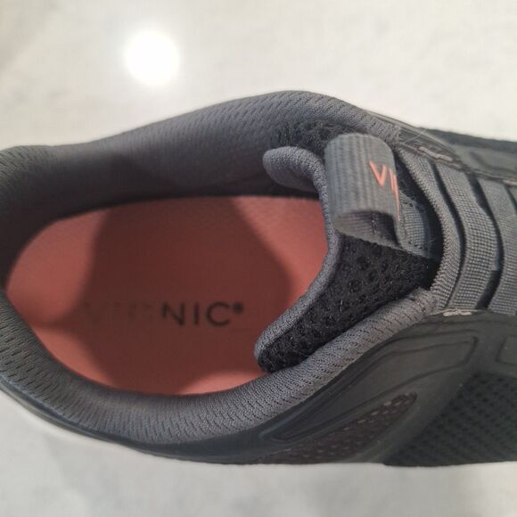 Vionic Gored-Lace Athletic Sneakers - Reign Black Size 7W - Picture 5 of 9